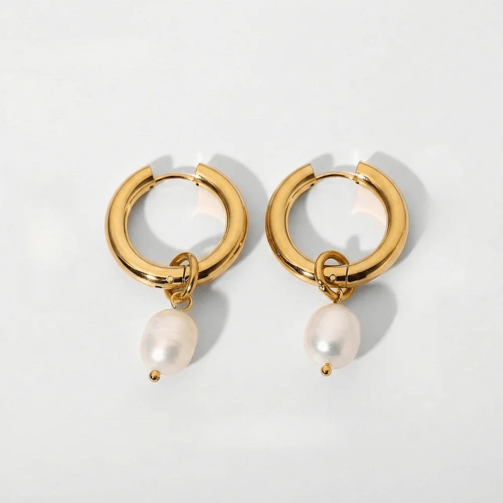 Pendientes 18k - Perla