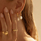 Pendientes 18k - Perla