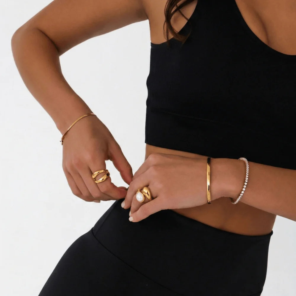 Anillo 18k - Gota y Perla