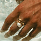 Anillo 18k - Gota y Perla