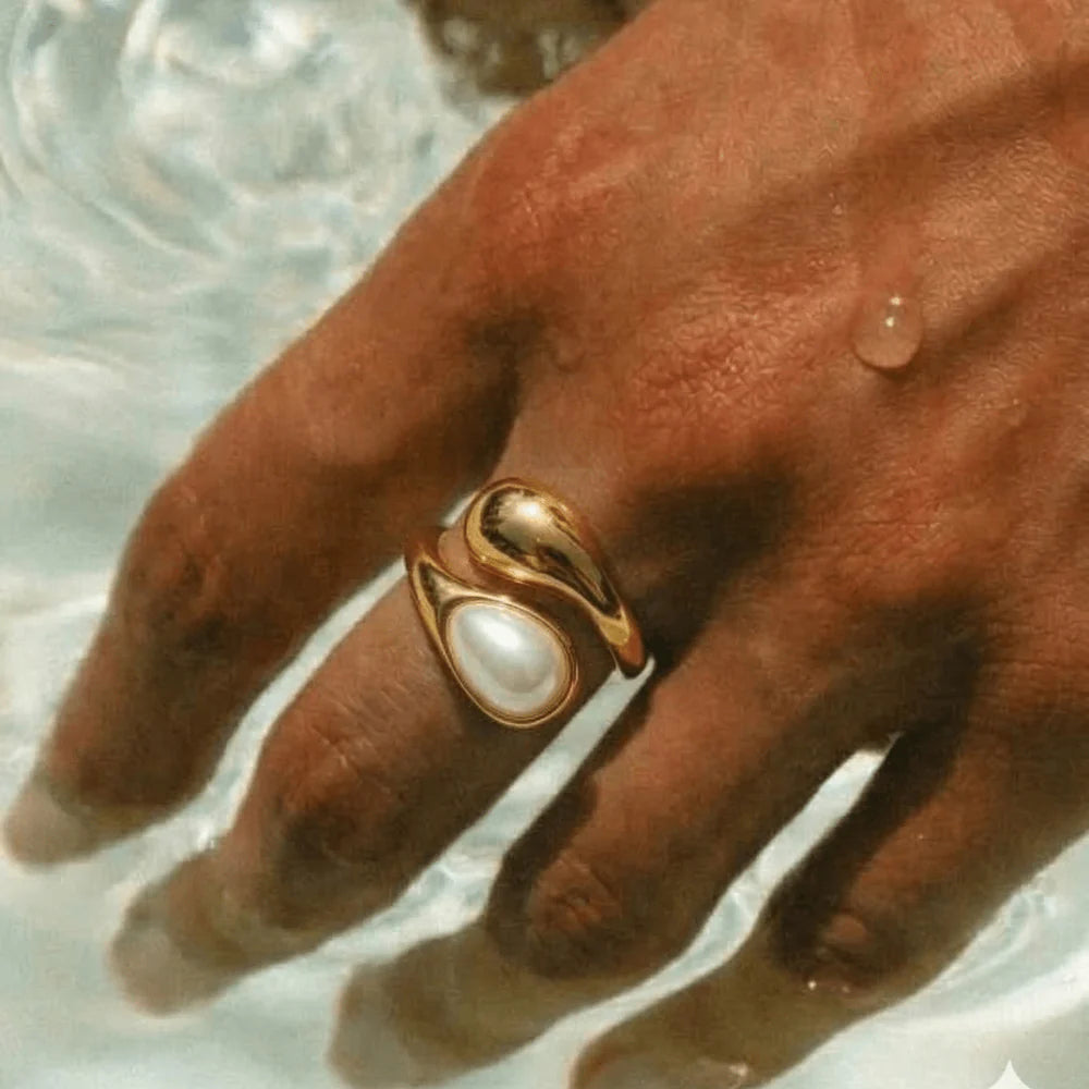 Anillo 18k - Gota y Perla