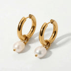 Pendientes 18k - Perla