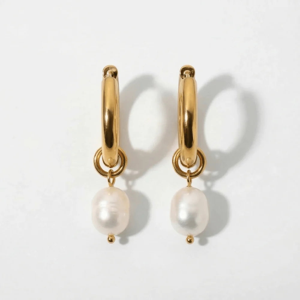 Pendientes 18k - Perla