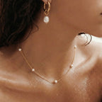 Pendientes 18k - Perla