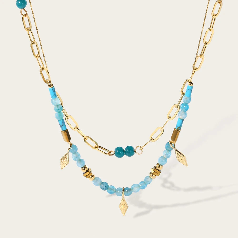 Collar 18K - Piedras azules