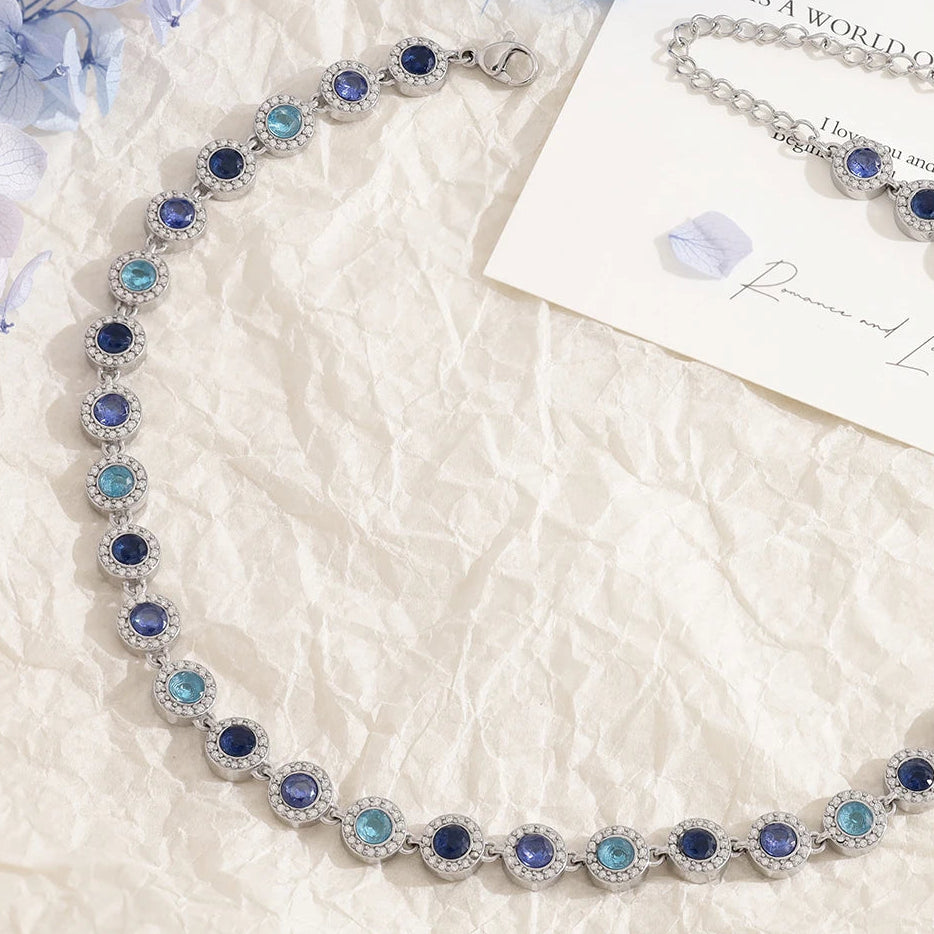 Collar plata - Azul