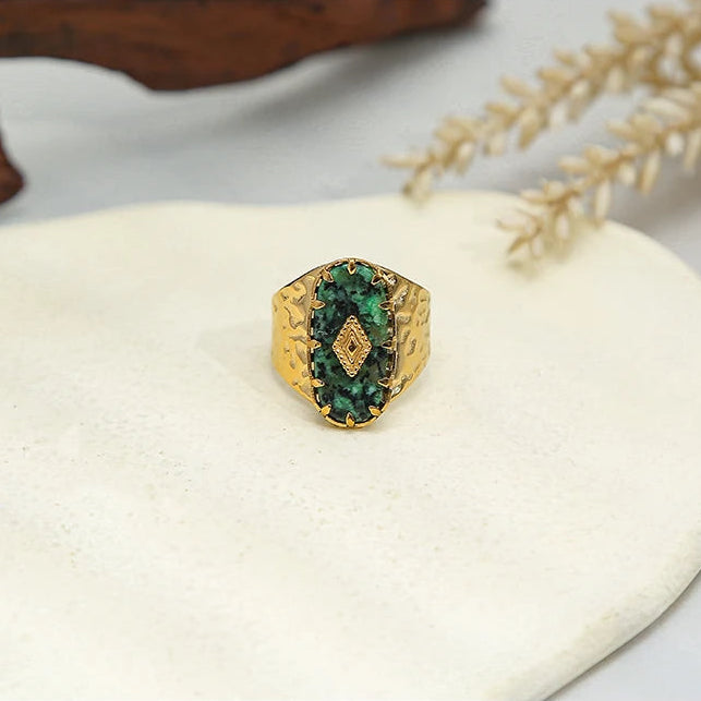 Anillo 18k -  Piedra natural