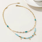 Collar 18K - Piedras azules
