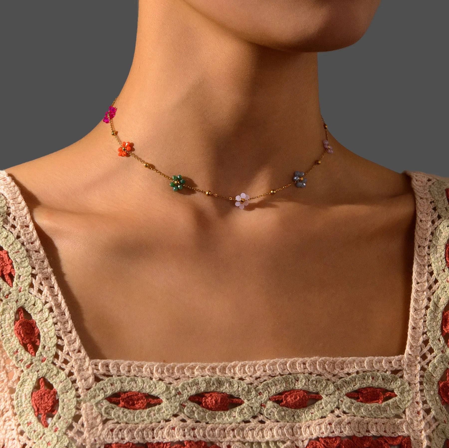 Collar 18k - Floral