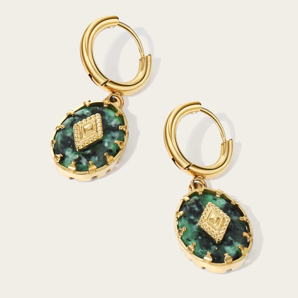 Pendientes 18k - Piedra natural