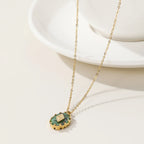Collar 18K - Piedra natural redonda