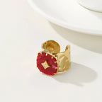 Anillo 18k - Piedra roja