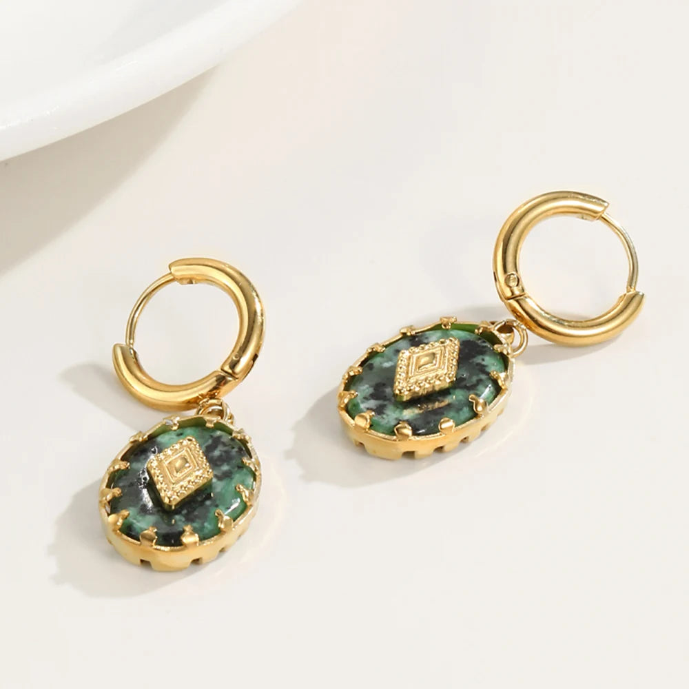 Pendientes 18k - Piedra natural