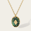 Collar 18K - Piedra natural redonda