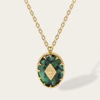 Collar 18K - Piedra natural redonda
