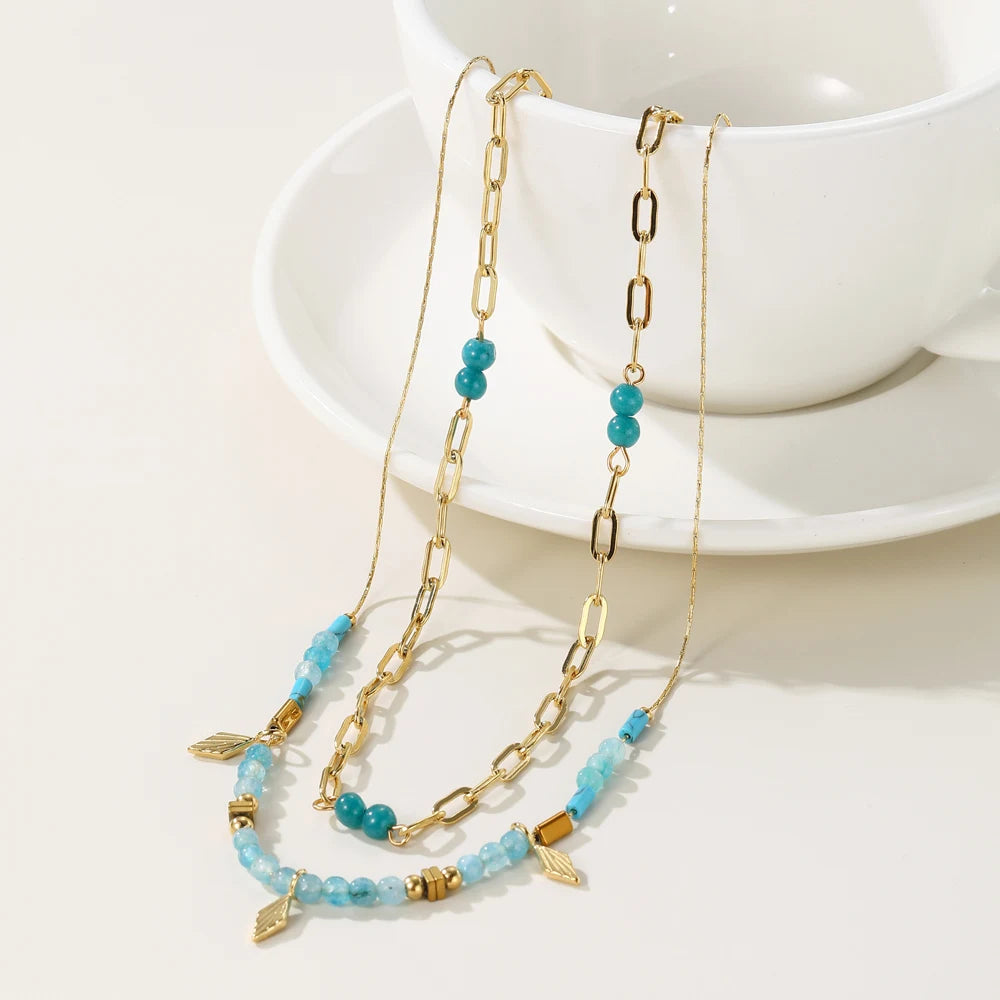 Collar 18K - Piedras azules