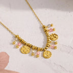 Collar 18K - Piedra rosa