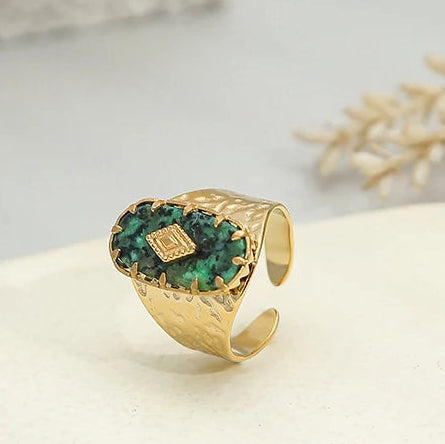 Anillo 18k -  Piedra natural