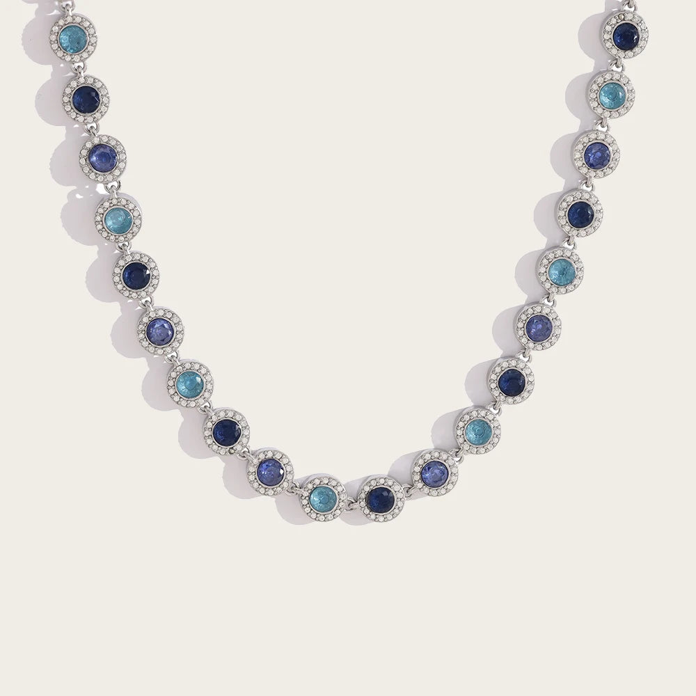 Collar plata - Azul