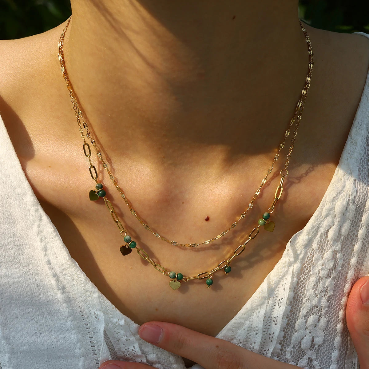Collar doble 18K