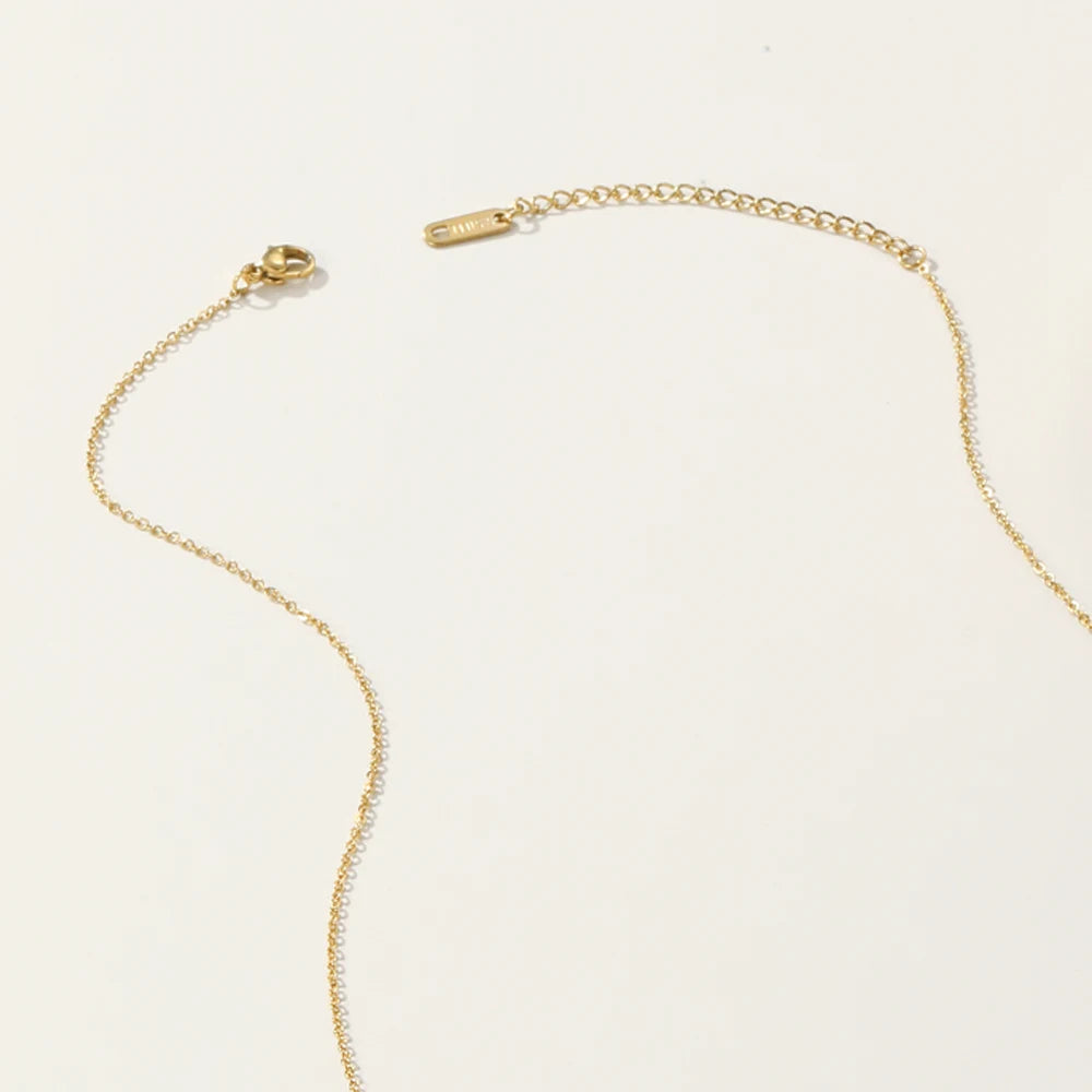 Collar 18K - Piedra natural redonda