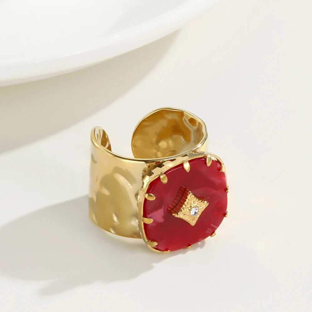 Anillo 18k - Piedra roja