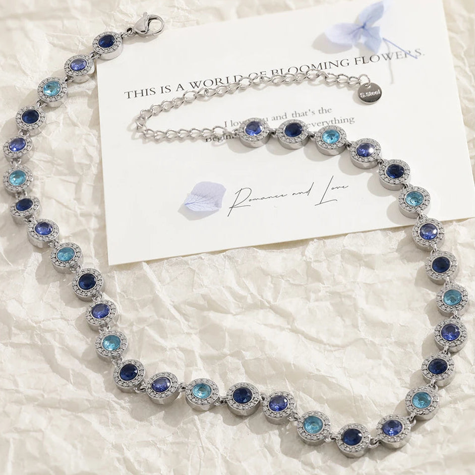 Collar plata - Azul