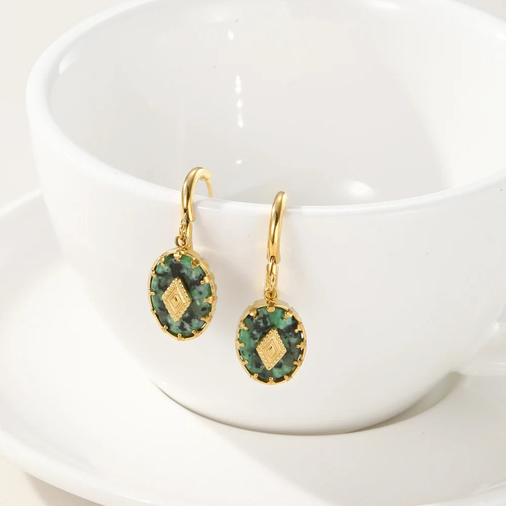 Pendientes 18k - Piedra natural
