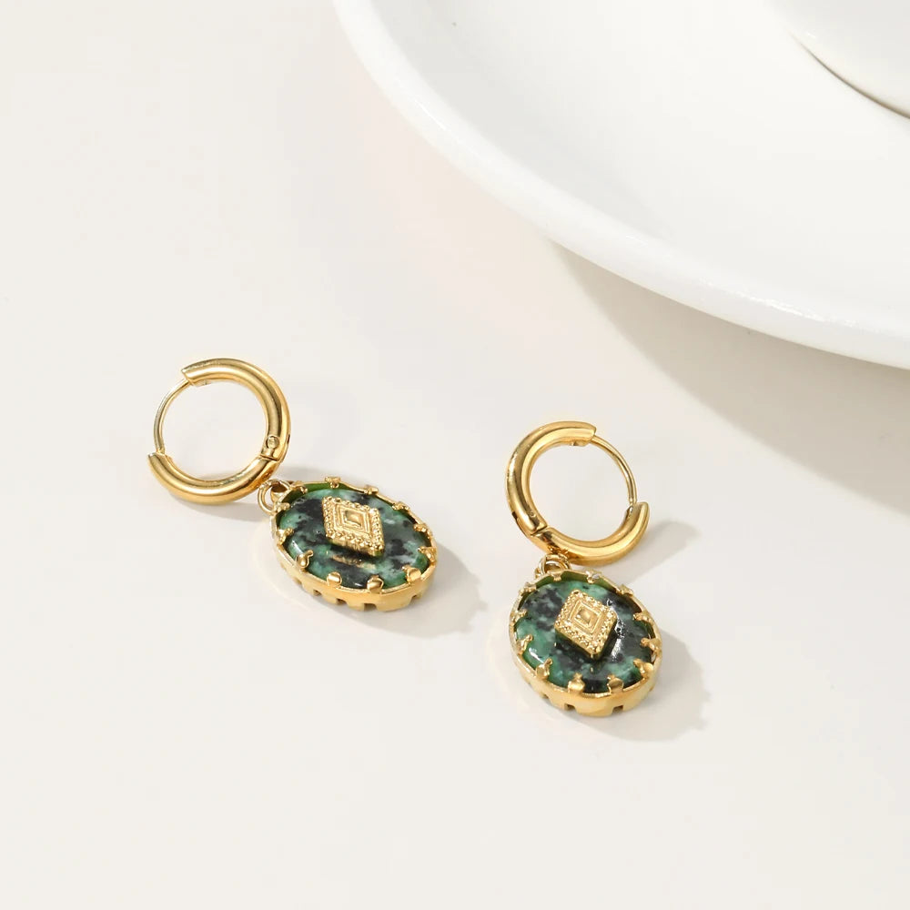 Pendientes 18k - Piedra natural
