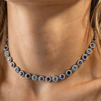 Collar plata - Azul